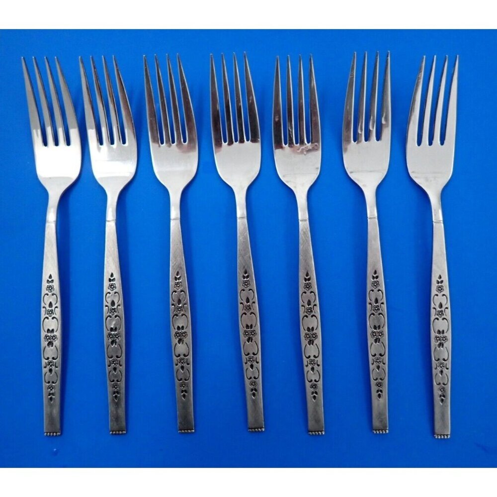 VTG "Spanada" Wm. A. Rogers Premier Stainless Oneida L.T.D. Dinner Forks MCM